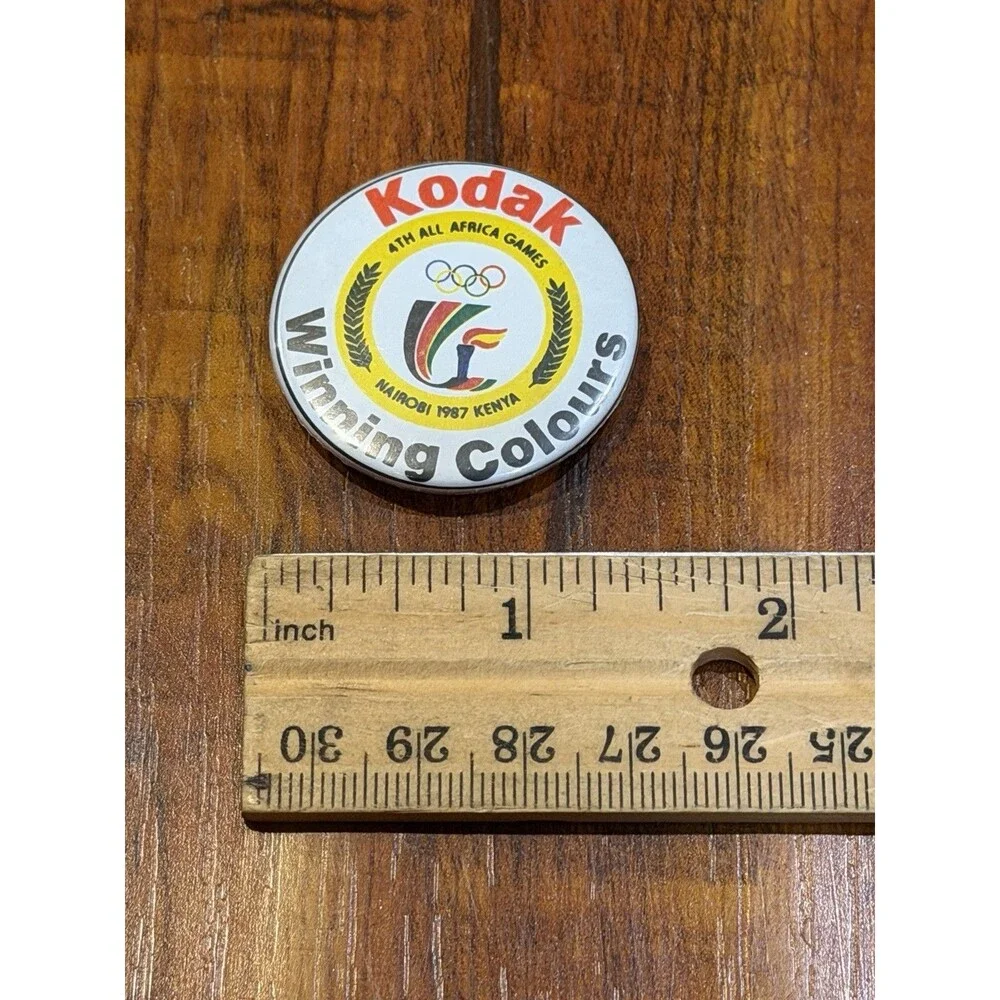 5 x 1987 Vintage 4th All Africa Games Nairobi Kenya Kodak 1.5” Badge Button Pins